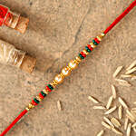 Traditional Pearl Studded Mauli Rakhi With 250 Gms Almonds