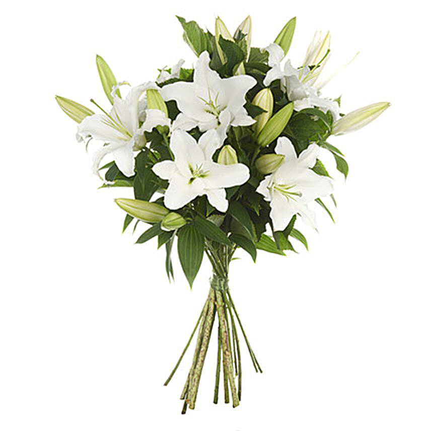 Exotic White Lilies Bouquet