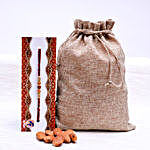 Glittering Rakhi With Almond Nuts
