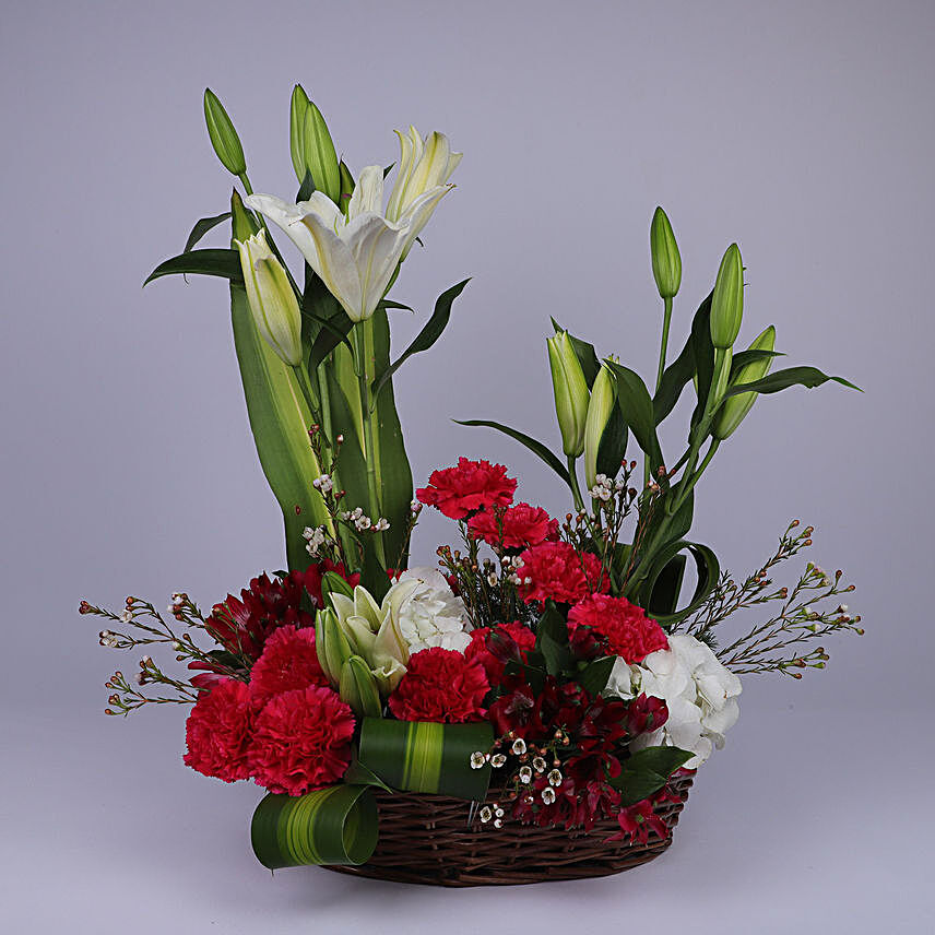 Floral Basket Of Elegance