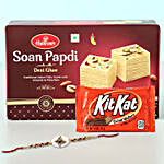 Soan Papdi And Kit Kat With Fancy Rakhi