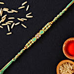 Green Pearl Designer Rakhi With 250 Gms Soan Papdi