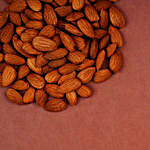 Orange Pearl And Lumba Rakhi Set With 100 Gms Almonds