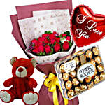 Lucky To Have U Red Roses Bouquet Hamper