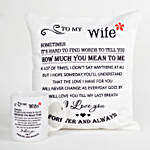 Printed Mug And Cushion For Wife