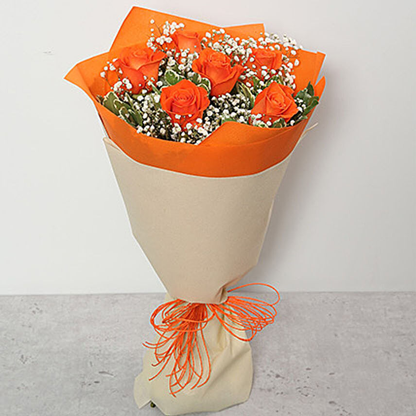 Bouquet Of Orange Roses QT