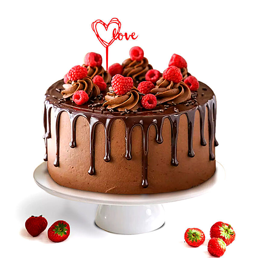 Dripping Choco Valentines Day Cake