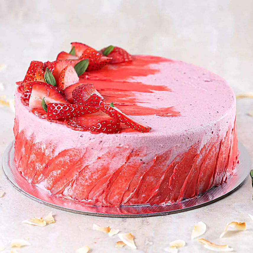 Strawberry Flavour Cake Half Kg