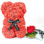 Red Teddy With Love Rose