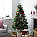 Artificial Xmas Tree with Red Ornaments 150cm