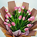 Lovely Pink N Light Pink Tulips Bouquet