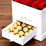 Red Roses Arrangement In White Box