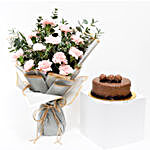Pink Carnation with Chocolate Cake