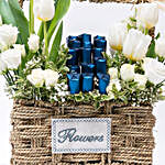 Tulips & Roses Arrangement Basket