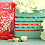 Sneh Antique Finish Rakhi Set Lindt Premium Chocolates