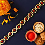 Spiritual Rudraksha Bracelet Style Rakhi With 100 Gms Almond