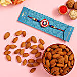 Superhero Captain America Rakhi For Kids With 100 Gms Almonds