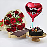 Red Roses & Fudge Cake Love