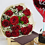 Red Roses & Fudge Cake Love