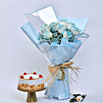 Rose Blue Petals with Cake