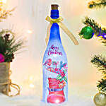 Happy Merry Christmas Hand Painted Glass Bottle