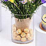 Feb Birthday Flower Iris & Tulips and Cake