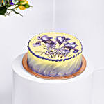 February Birthday Iris Flowers Arrangement and Cake