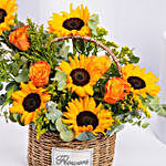 Umrah Mubarak Sunflowers Basket