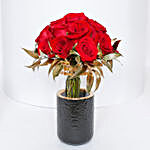 15 Red Roses Flower Vase