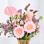 Pink Flowers Vase Arrangement