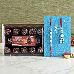 Blue Lumba Rakhi Set And Ferrero Roundier Chocolates