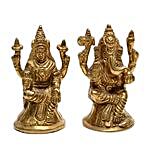Brass Lakshmi Ganesha Idol