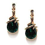 Green and Gold Plated Earrings