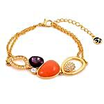 Magnificent Peacock Gold Plated Bracelets