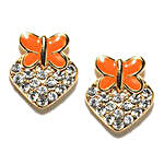 Orange and Gold Plated Earrings