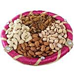 Pink Dry Fruits Round Tray