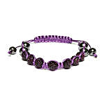 Purple Beaded Macrame Bracelet