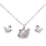 Silver Plated Peacock shaped Jewelry Set