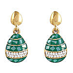 Golden Peacock Green and Gold Plated Drop Earrings