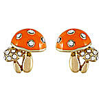 Gold plated orange color Mushroom shaped Earrings