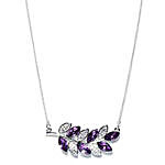 Purple and Silver Toned Olive Charm Necklace