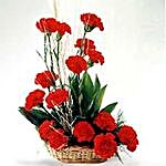Red Carnations Basket Arrangement