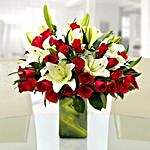 Roses & Lilies Vase Arrangement