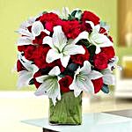 Lovely Mixed Flowers Rectangular Vase