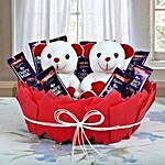 Chocolatey Basket of Teddy Bears