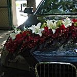 Red n White Floral Car Decor