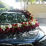 Red n White Floral Car Decor