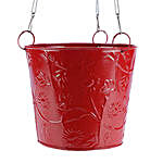 Red Hanging Bucket Planter