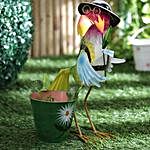 Hen with hat and glasses planter