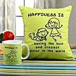 Happiness Mug N Cushion Combo